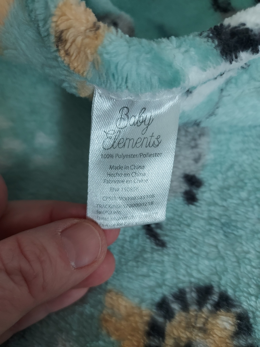 Plush Baby Blanket in Teal with Safari Wild Animals Print Lovey Cuddle Cozy - Picture 2 of 8